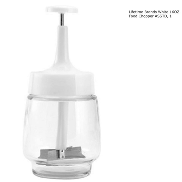 Lifetime Brands Glass Food Chopper 2 Cup 16 OZ Manual Stainless Blades Clear NWT - Picture 3 of 12